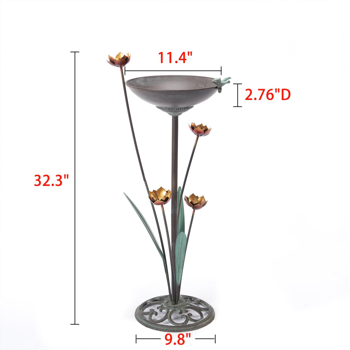 HOUYANG large 11.4 inch bowl provides ample space for birds.