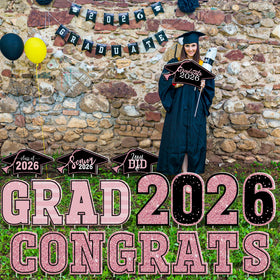 HOVACY yard decorations double as photo props for graduation moments