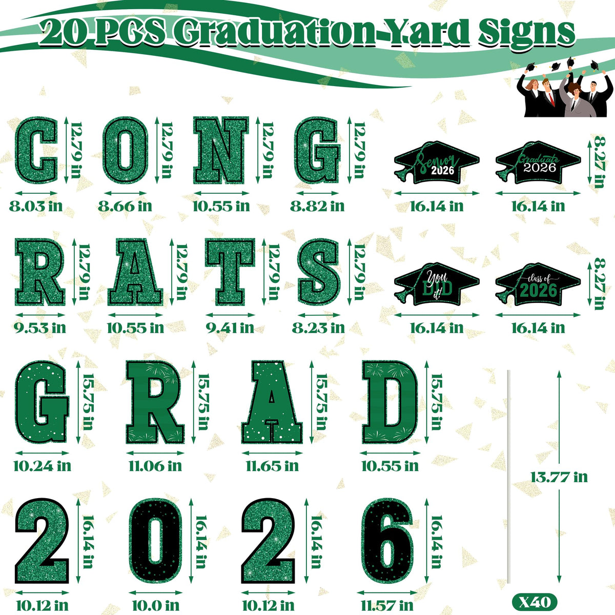 HOVACY graduation yard sign 2026 cap design visible from curb ideal for outdoor celebrations