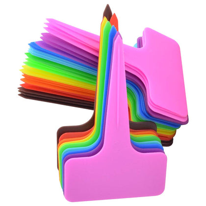 HOVEOX plant tags in a 10-color set for easy seedling labeling in greenhouses.