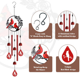 Howarmer cardinal pendants teardrop add elegance and calm to any garden wall.