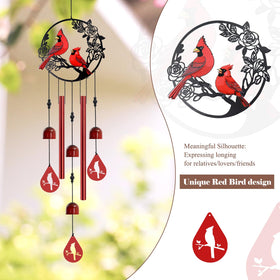 Howarmer cardinal rose-branch detail enhances porch decor with rustic charm.