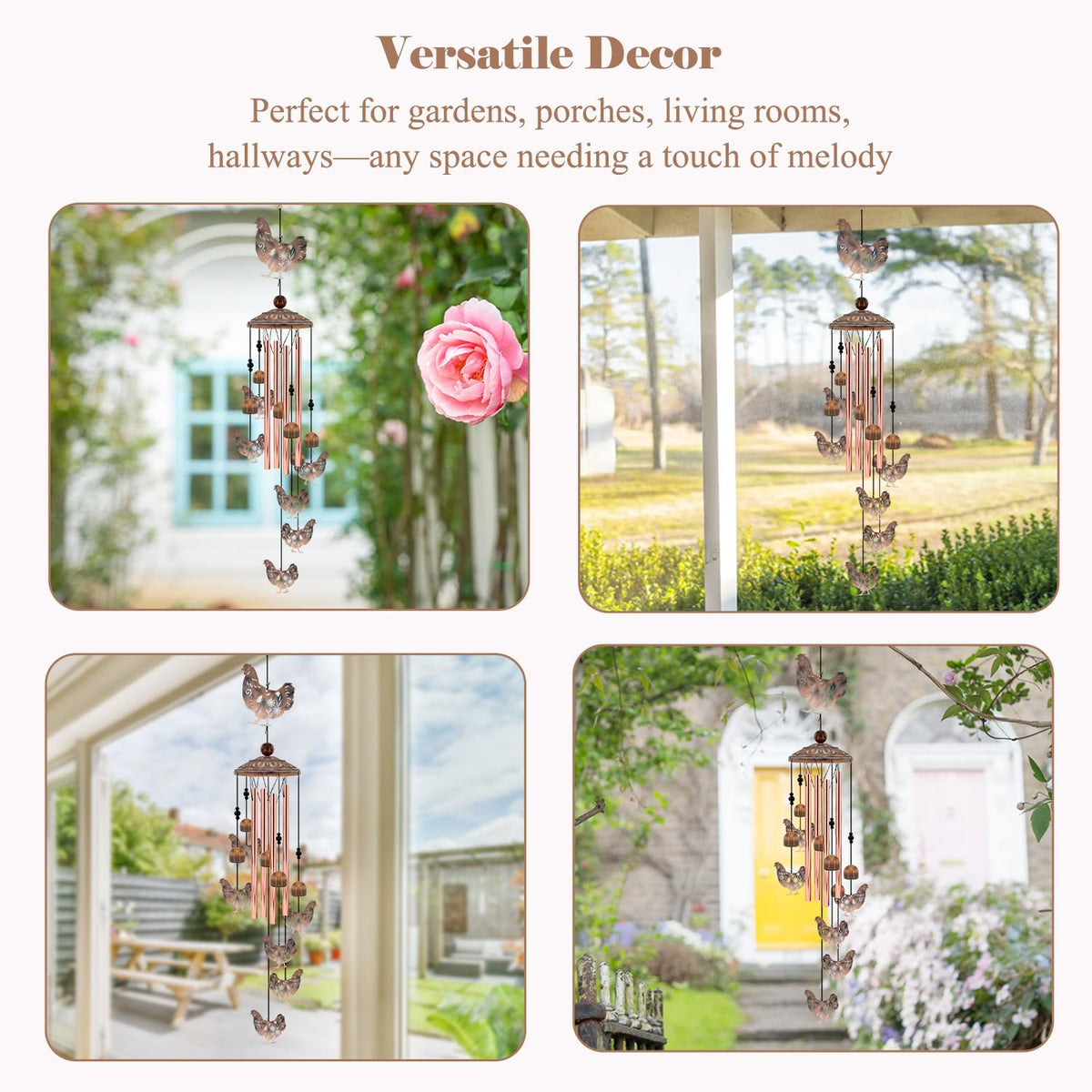 Howarmer weather-resistant construction stands up to rain and sun for lasting garden decor.