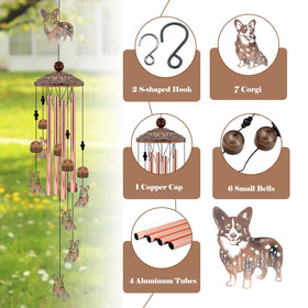 Howarmer Corgi Wind Chimes bells collide for crisp outdoor music