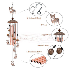 Howarmer Corgi Wind Chimes six small corgis create a playful soundscape