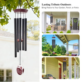 Howarmer Deep-tone wind chimes in garden setting, fostering a meditative ambience.