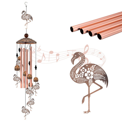 Howarmer Flamingo wind chime with large flamingo, ideal garden focal point