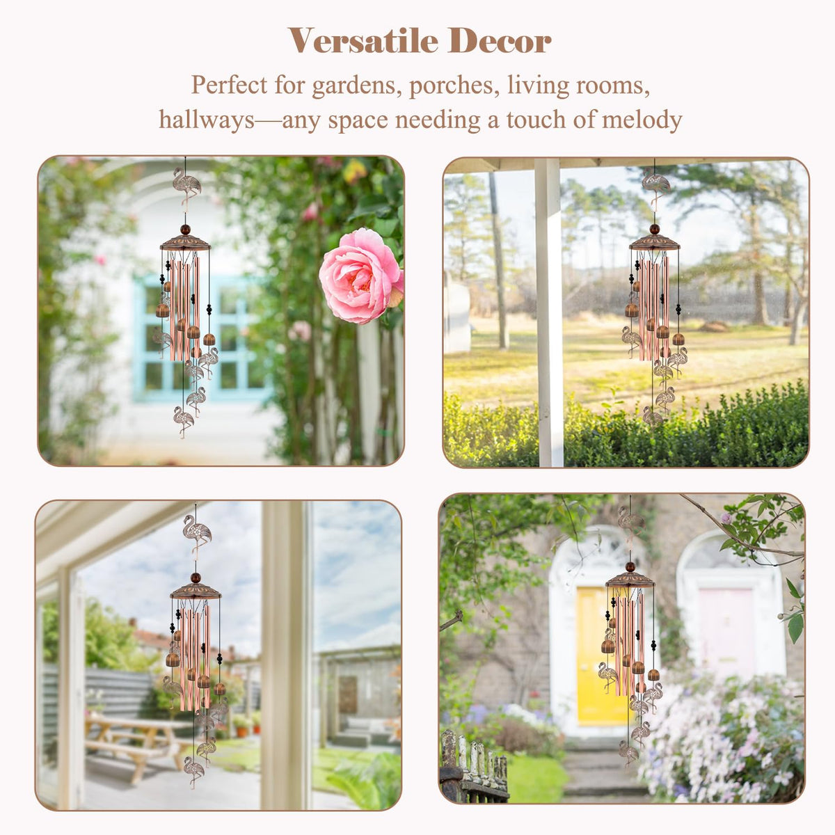 Weather-resistant Howarmer wind chime withstands sun, rain and wind