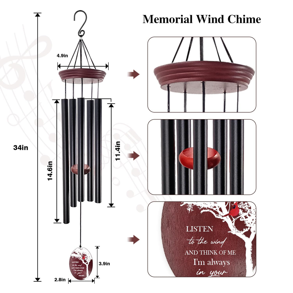 Howarmer Healing corner setup with cardinal wind chimes, inviting reflection.