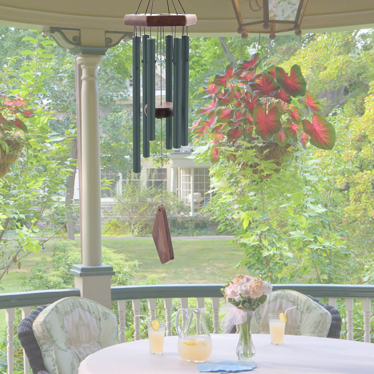 Howarmer beech wood and aluminum pipes ensure durable outdoor decoration year-round.