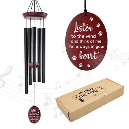 Howarmer pet memorial wind chimes with deep tone in garden for remembrance