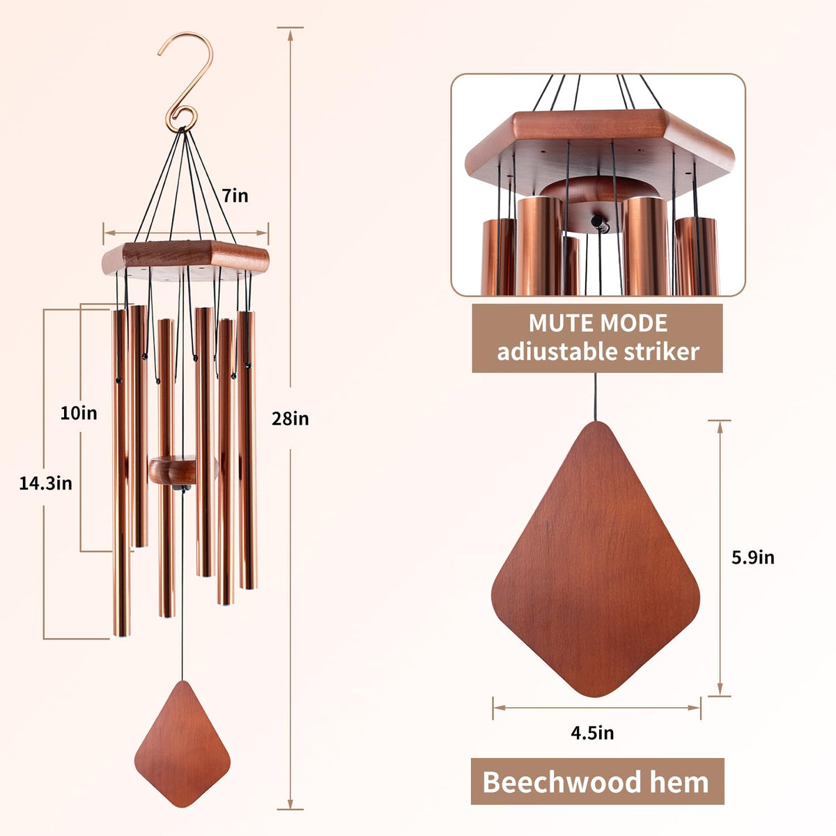 Howarmer wind chimes presented as a sympathy gift delivering comforting sound