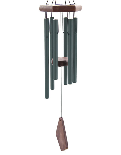 Howarmer small green wind chimes outside in the garden create a gentle melody.