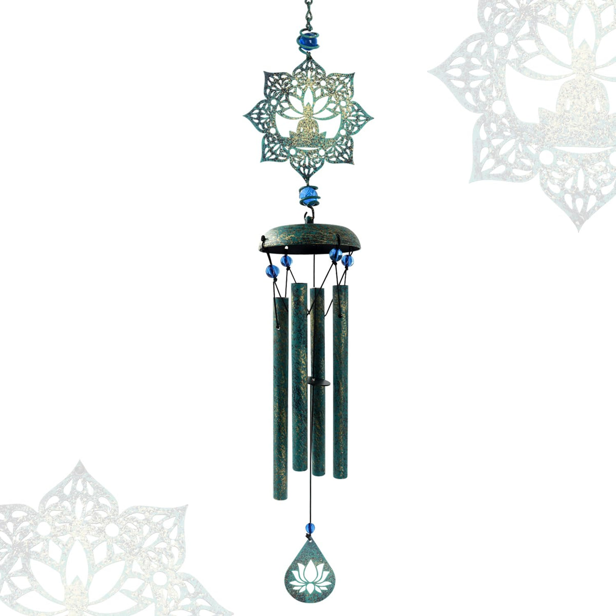 Howarmer Wind Chime bronze finish with bead accents enhances outdoor garden decor