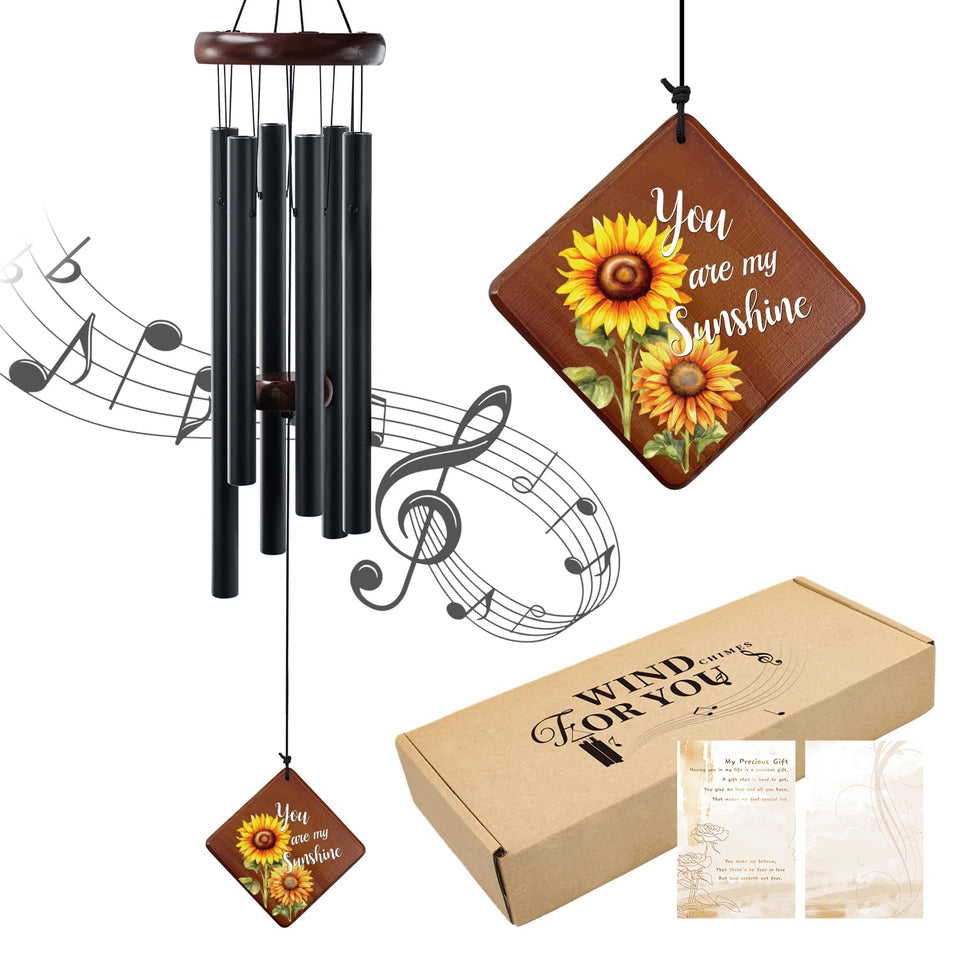 Howarmer sunflower wind chime outdoor, calming garden melody