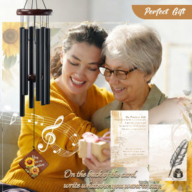 Howarmer sunflower wind chime in living room adds tranquil soundscape