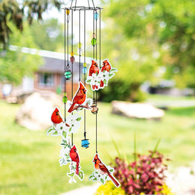 Howarmer durable weather-resistant cardinal wind chimes for year-round use.