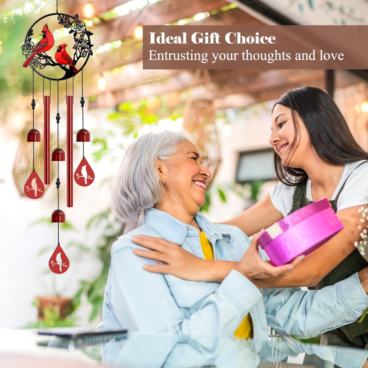 Howarmer weatherproof wind chime withstands rain and sun while keeping color vivid.