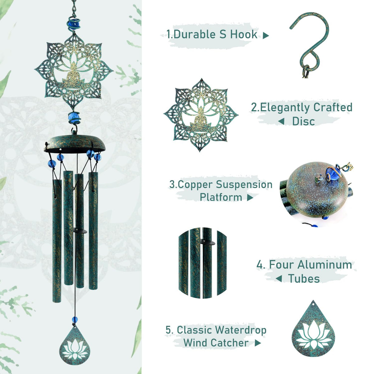 Howarmer Wind Chime suitable for indoor and outdoor use to boost serene ambiance