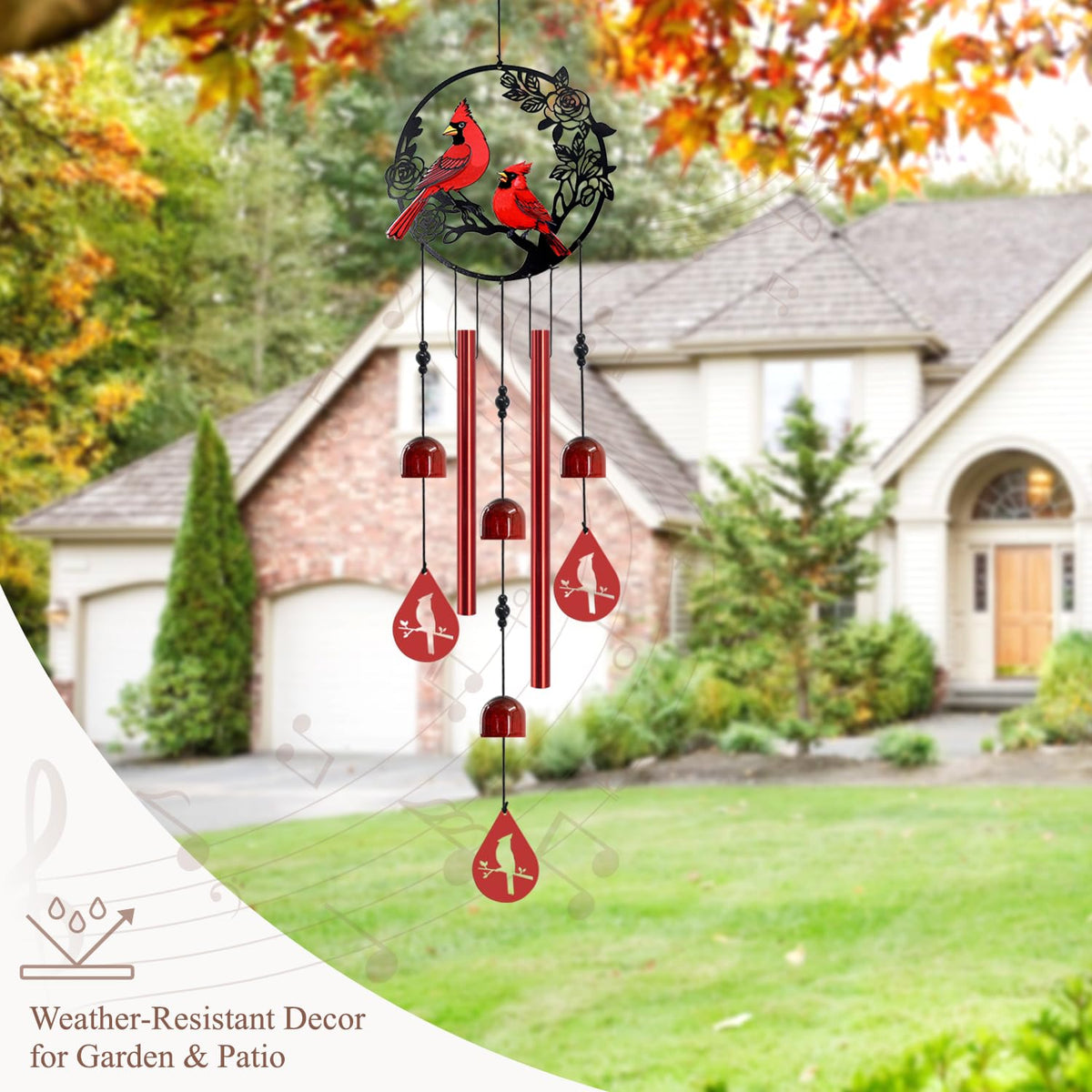 Howarmer wind chime brightens porch or window with welcoming presence.