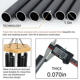 Howarmer wind chimes black finish enhances outdoor decor with durable weather resistance