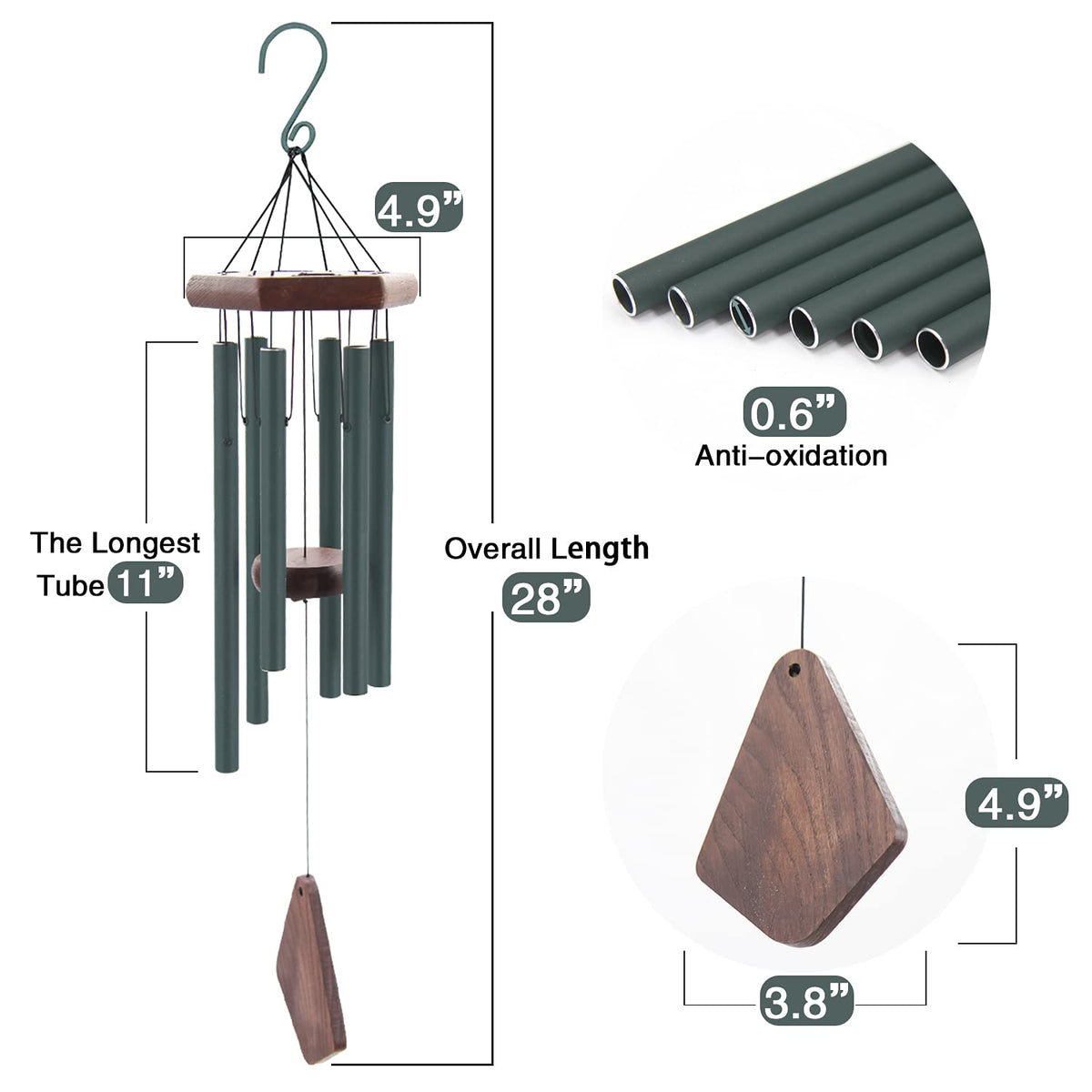 Howarmer wind chimes tuned for soothing tone create soft harmony outdoors.