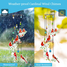 Howarmer wind chimes with top cover and hook for easy hanging.