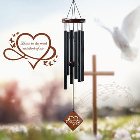 Howarmer windchime outdoor garden scene, enduring remembrance keepsake.