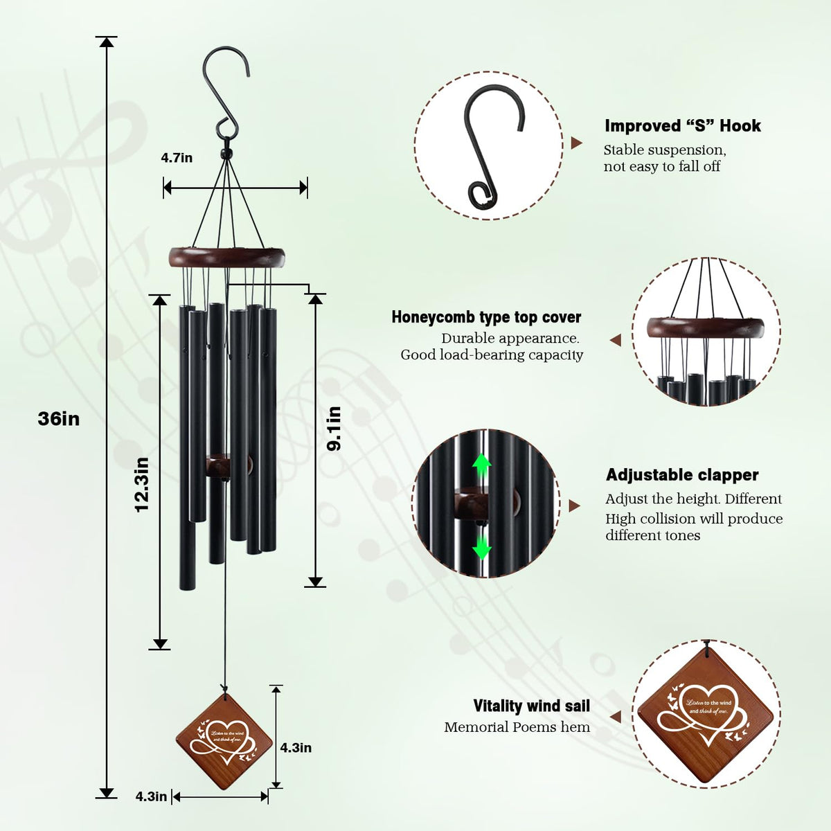 Howarmer windchime packaging gift box presentation, a thoughtful sympathy gift.