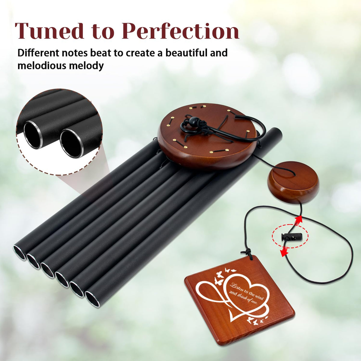 Howarmer windchime premium aluminum tubes rustproof for outdoor use.