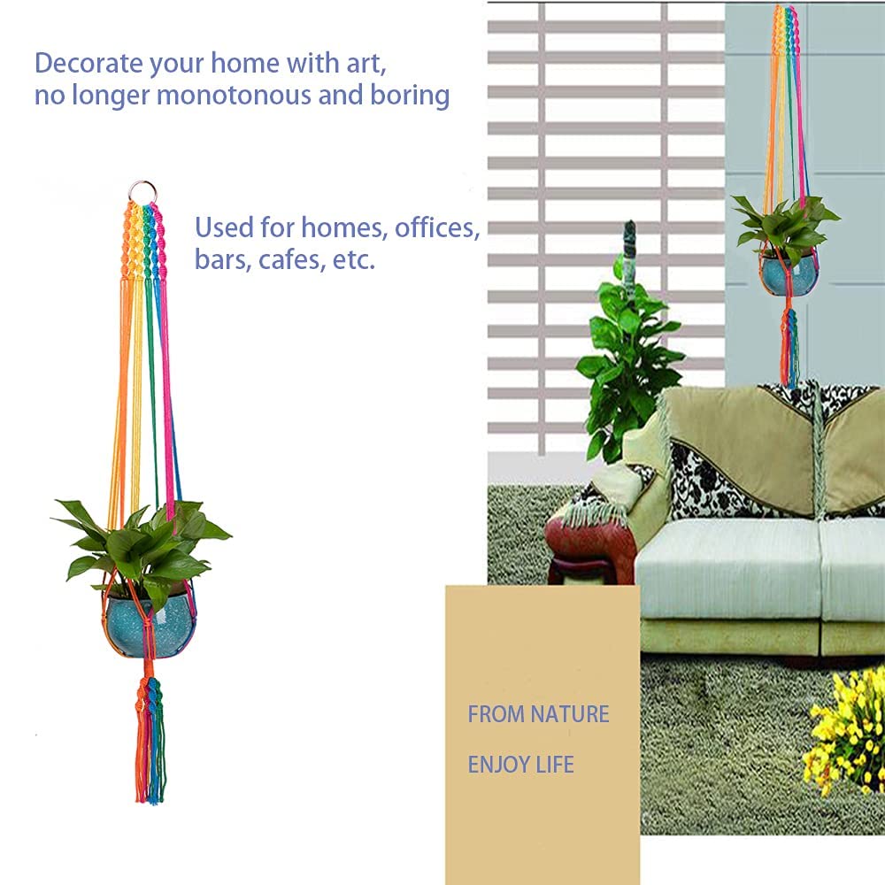 Howmax rainbow macrame gift idea for plant lovers and decor enthusiasts