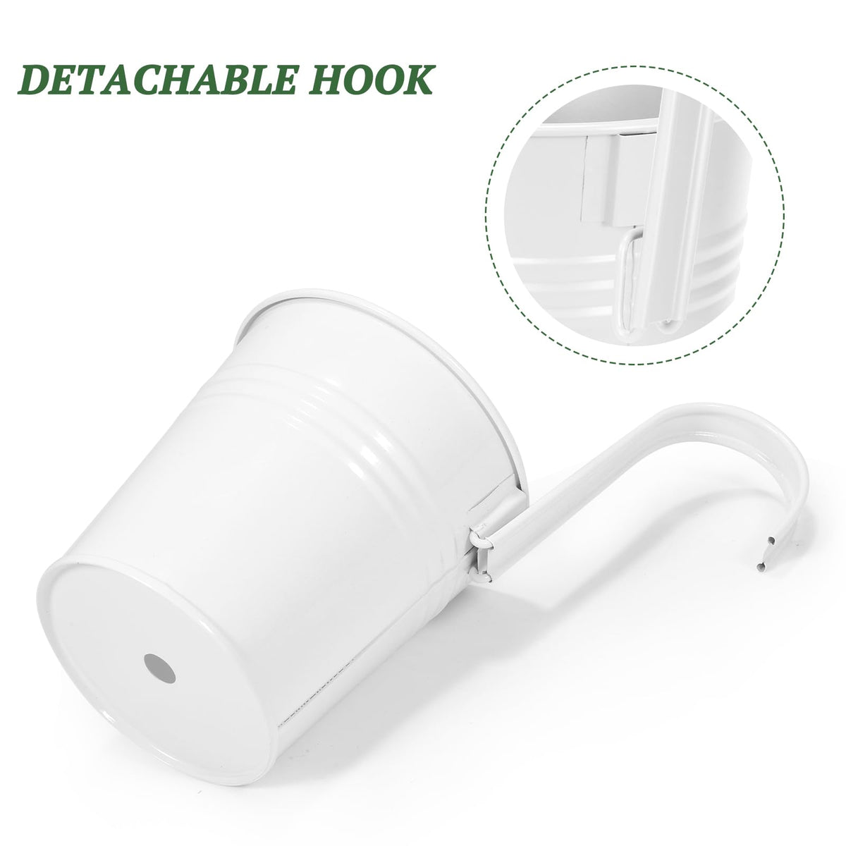 HowRU balcony planter decor in white, versatile metal bucket planter