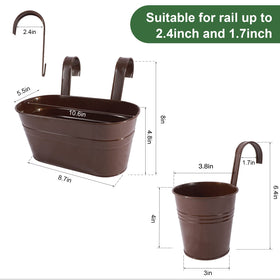 HowRU bronze hanging bucket pot adds color to balconies and fences.