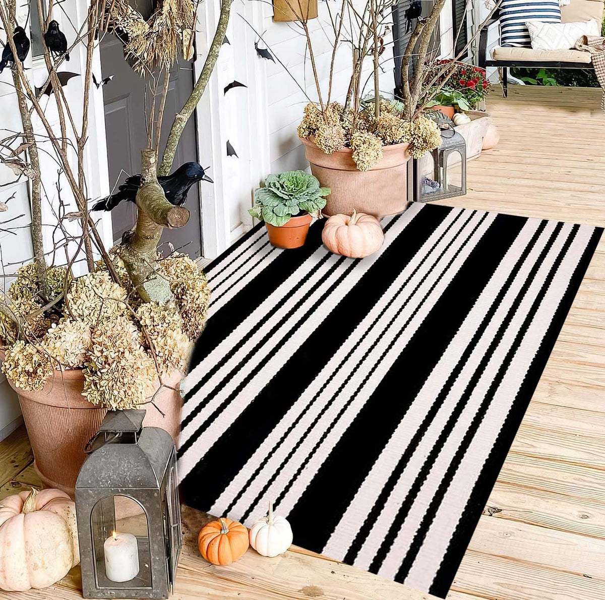 HOXCIK porch and front-door decor with layered mats