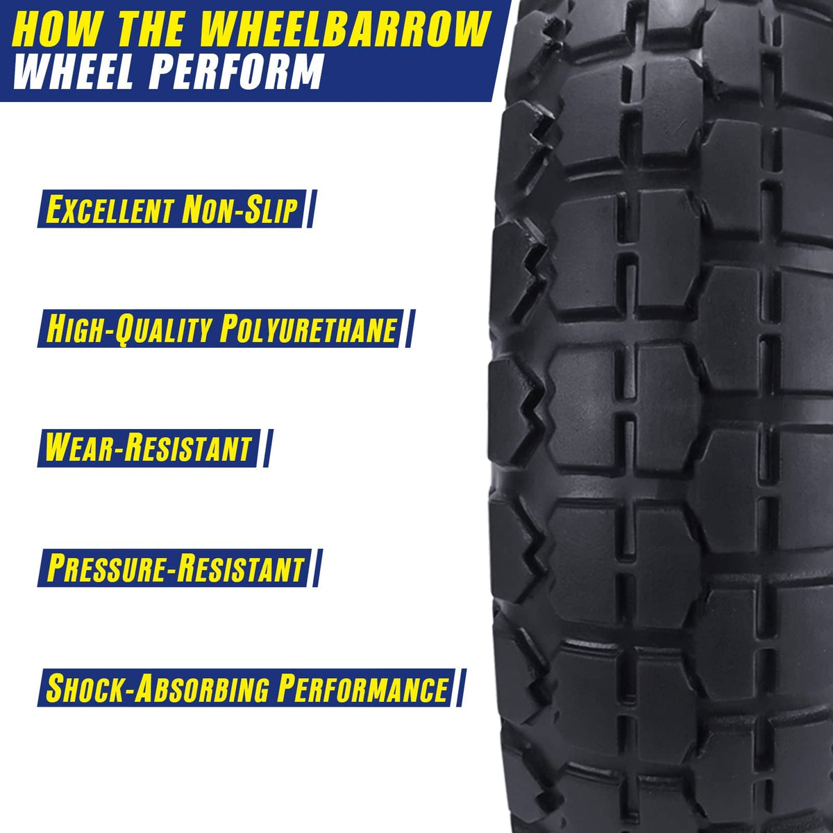 HOXWELL universal application for garden carts, wheelbarrows, and lawn equipment.