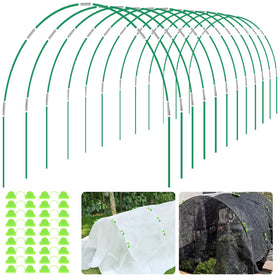 Hoyejyou 72pcs garden hoops for raised beds provide sturdy row cover support.