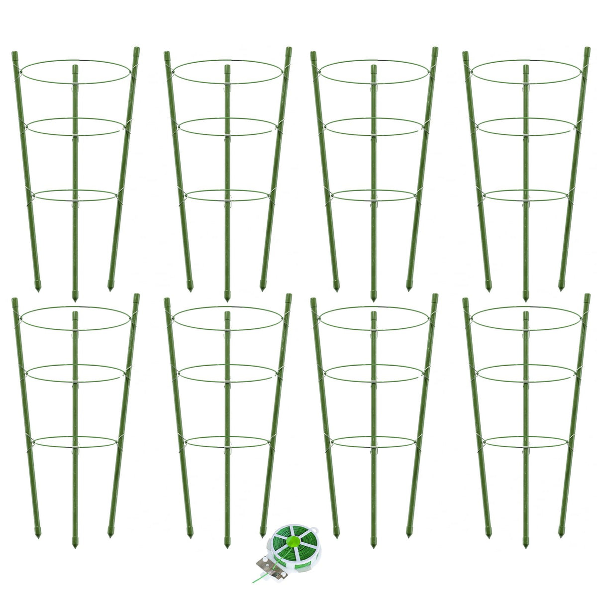 Hoyejyou 8-pack tomato cage 18-inch for sturdy garden support.