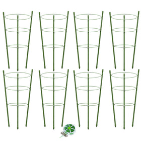 Hoyejyou 8-pack tomato cage 18-inch for sturdy garden support.