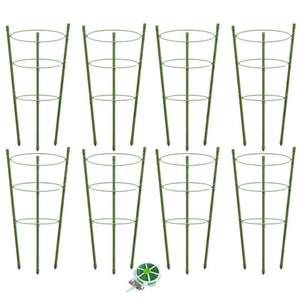 Hoyejyou 8-pack tomato cage 18-inch for sturdy garden support.