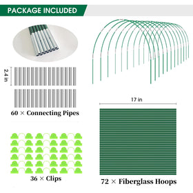 Hoyejyou 8ft greenhouse hoops create long-span grow tunnels.