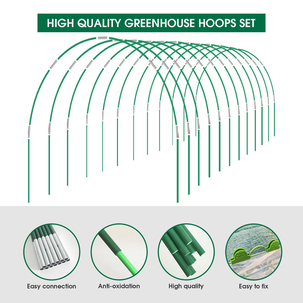 Hoyejyou fiberglass hoops are rust-free and durable.