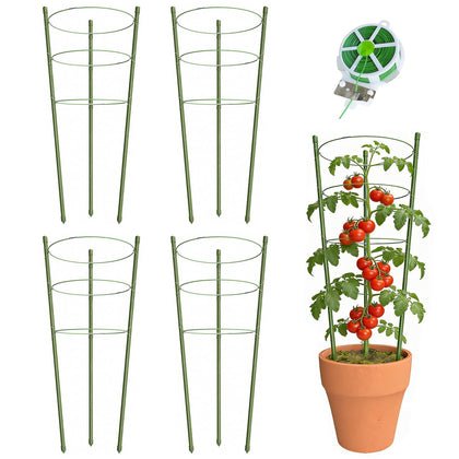 Hoyejyou tomato cage 24inch supports small tomato plants with sturdy frame.