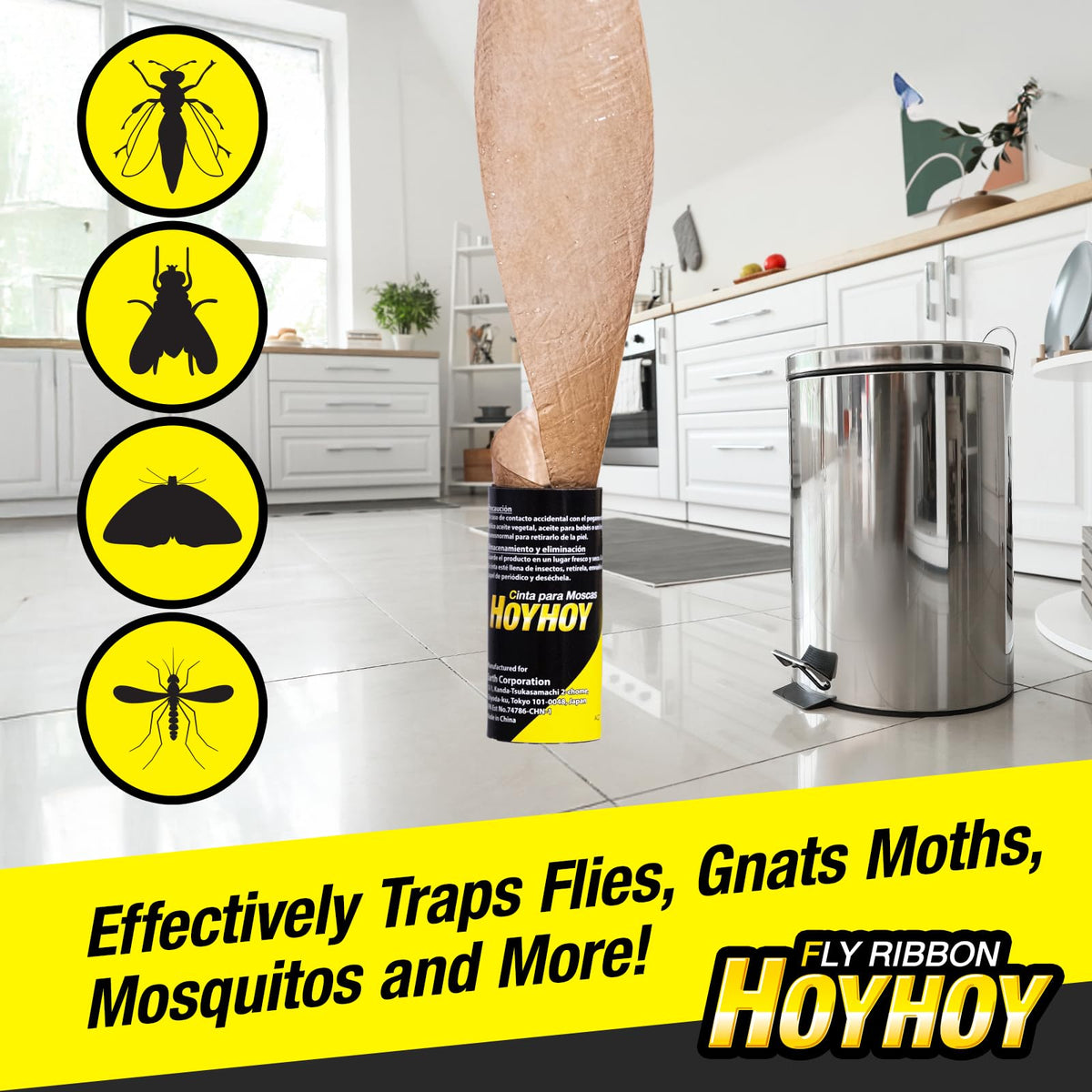 HOY HOY Fly Ribbon thumbtack hanging shows simple placement away from direct sunlight.