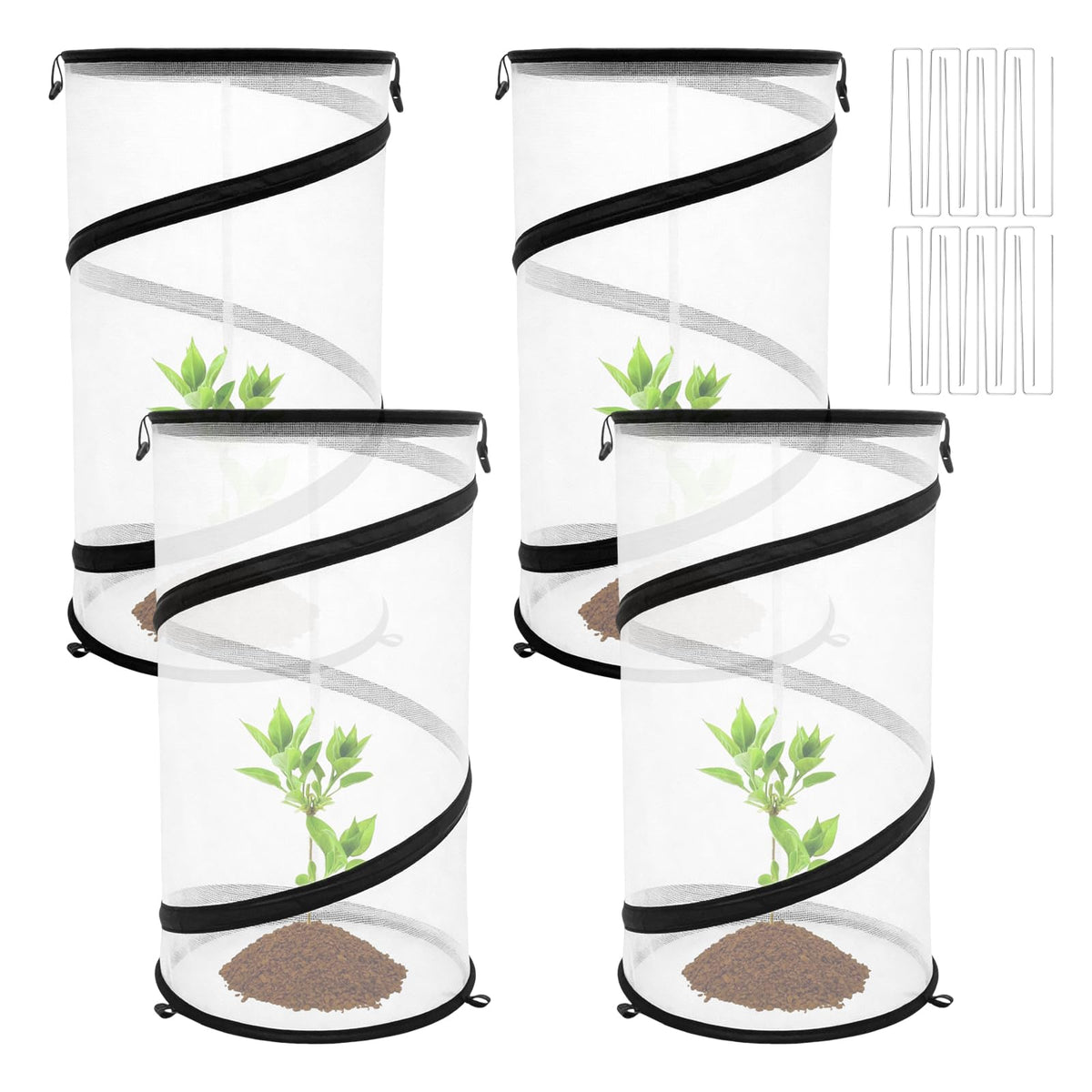 Hoypeyfiy plant cover net round 12x24 shields vegetables from birds while letting light through.