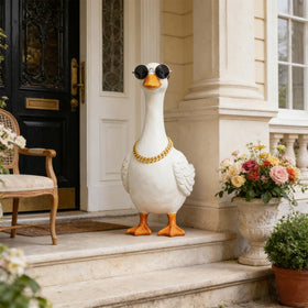 Hoyuwak goose outfit fits 17-inch and 23-inch porch geese, ready for display.