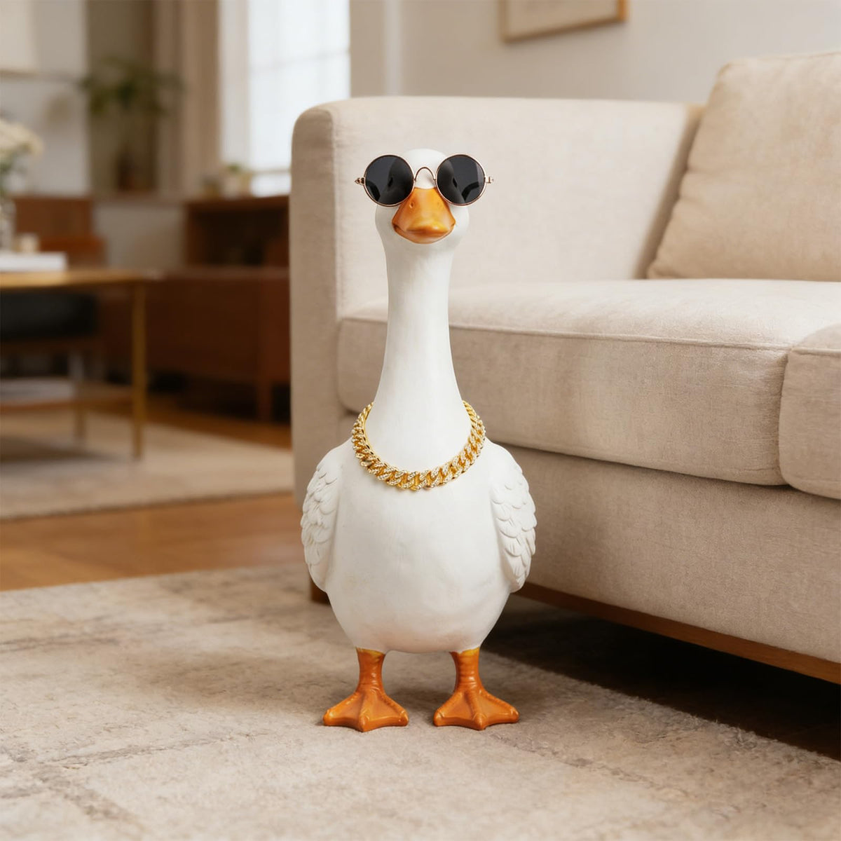 Hoyuwak goose outfit for yard parties, enhances outdoor celebration ambience.