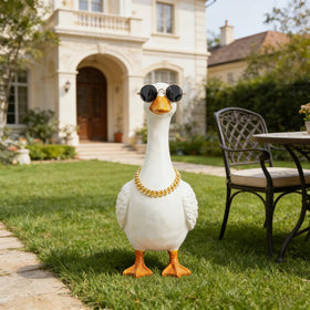 Hoyuwak goose outfit weather-resistant materials, outdoor porch decoration durability.