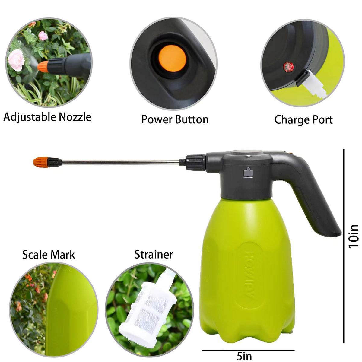 HOYYIAY ES2 battery-powered sprayer with battery compartment.