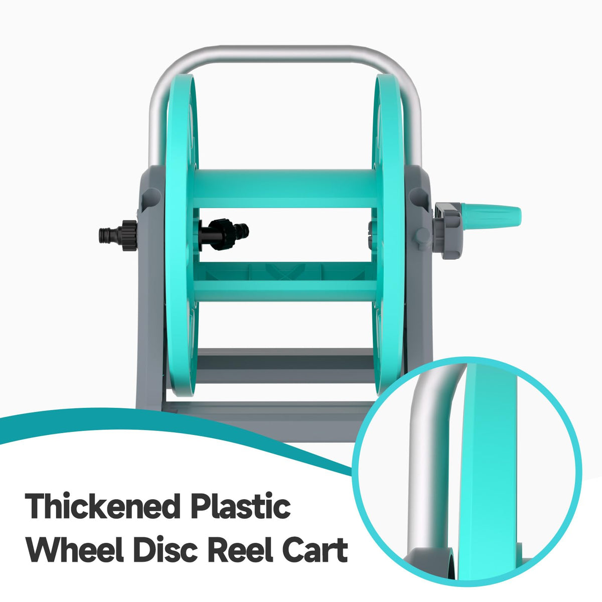 Hozcart durable plastic wheels blue, smooth rolling on outdoor surfaces.
