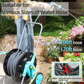 Hozcart large-capacity hose cart fits up to 100 ft of 5/8-inch hose